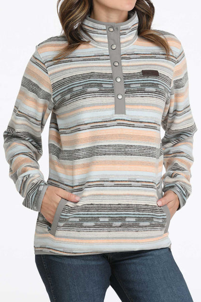 Cinch Women's Multi Stripe Polar Fleece Pullover