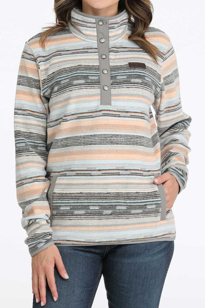 Cinch Women's Multi Stripe Polar Fleece Pullover