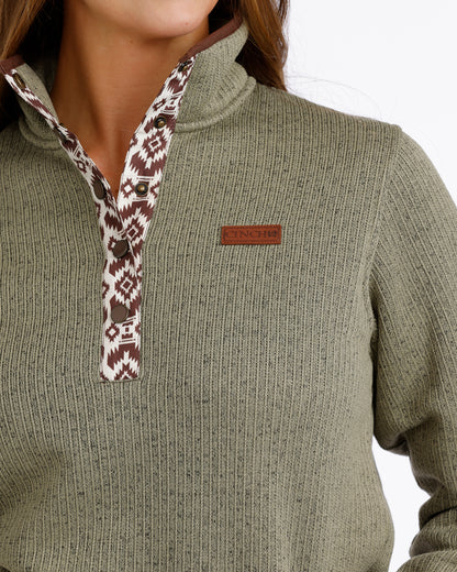 Cinch Women's Olive Fleece Pullover OW26