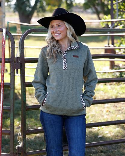 Cinch Women's Olive Fleece Pullover OW26