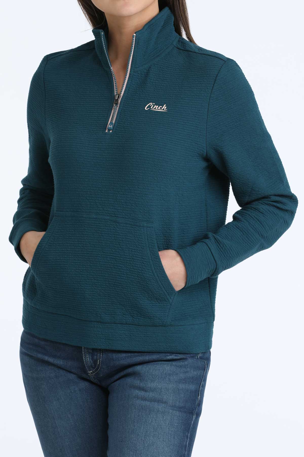 Cinch Women's Legion Teal ¼ Zip Pullover
