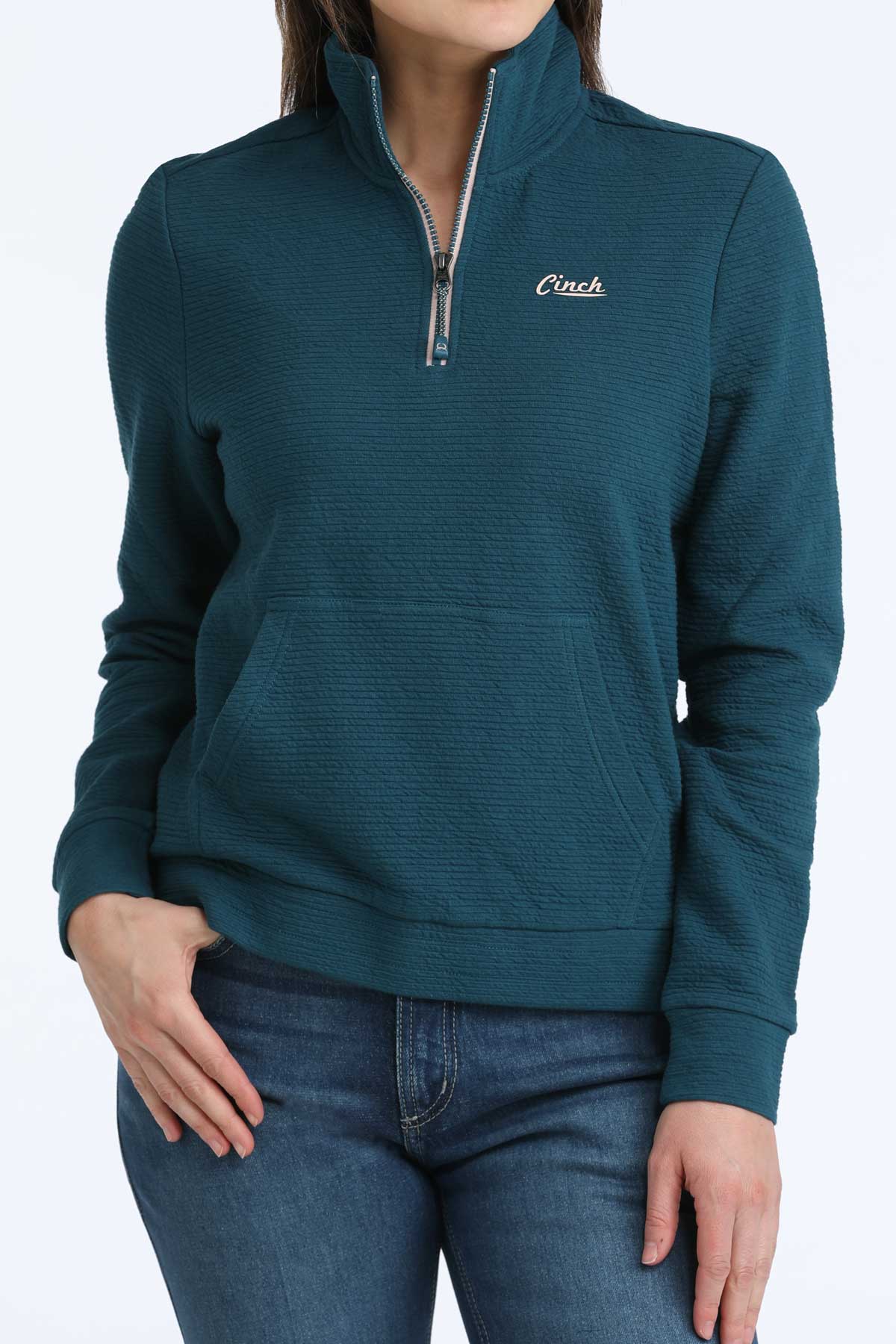 Cinch Women's Legion Teal ¼ Zip Pullover
