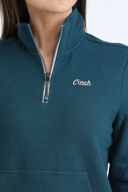Cinch Women's Legion Teal ¼ Zip Pullover