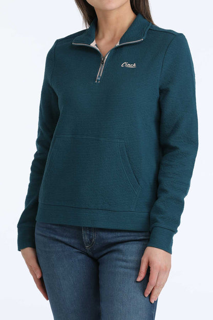 Cinch Women's Legion Teal ¼ Zip Pullover