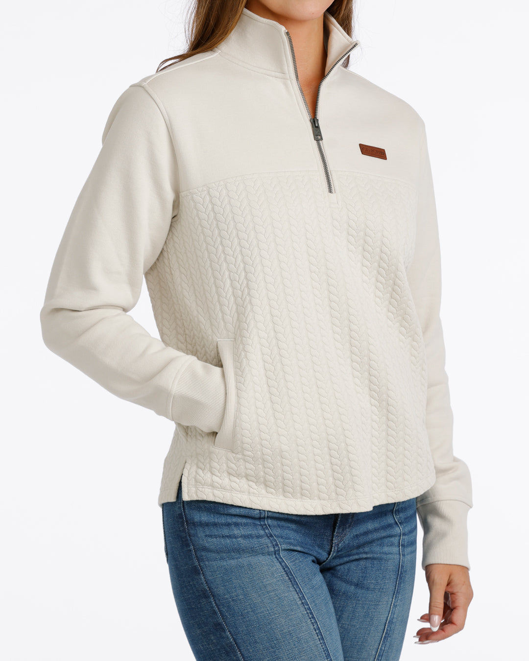 Cinch Women's Cream 1/4 Zip Pullover OW26