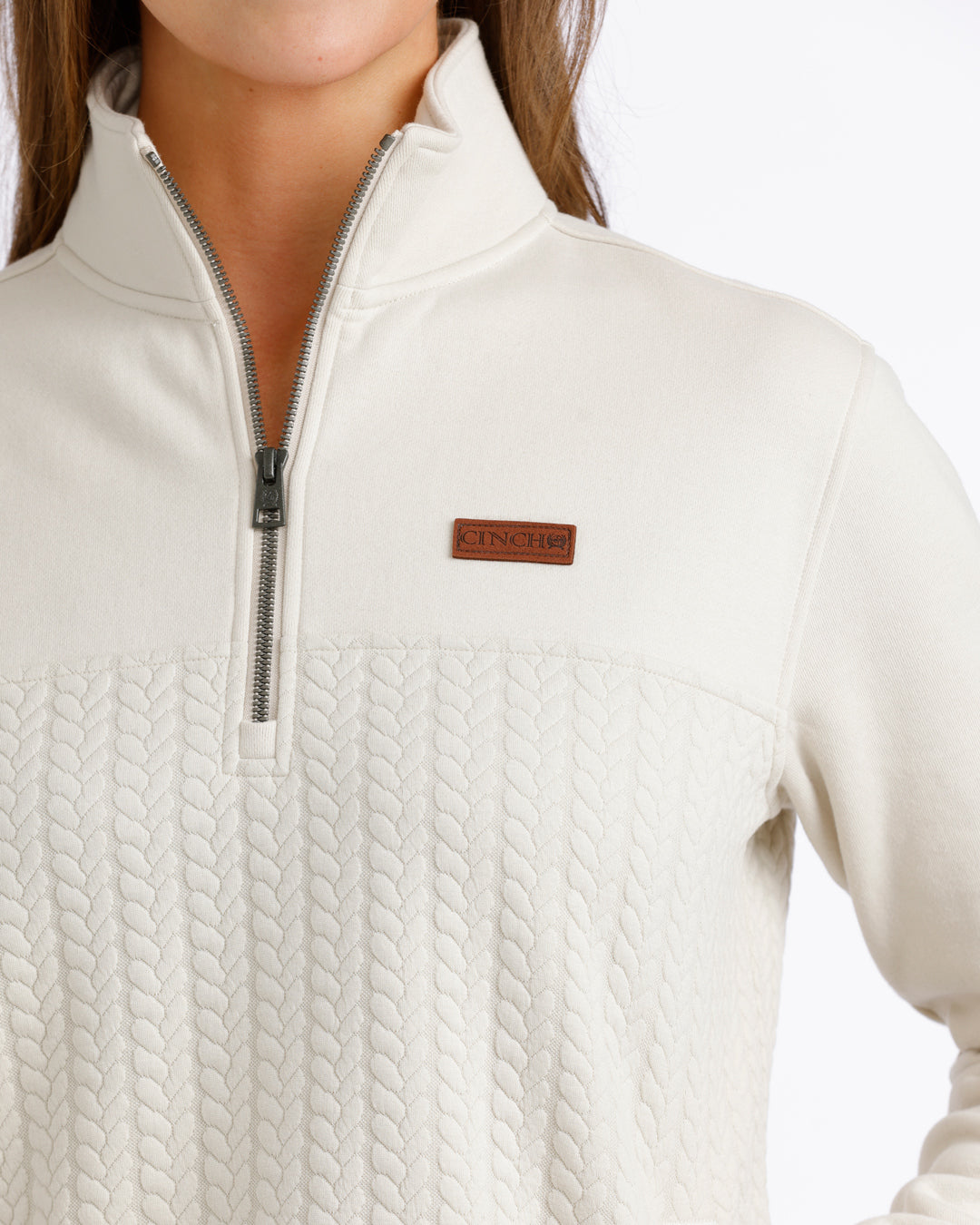 Cinch Women's Cream 1/4 Zip Pullover OW26