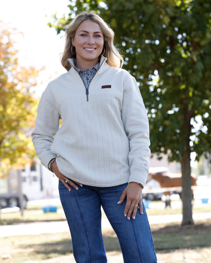 Cinch Women's Cream 1/4 Zip Pullover OW26