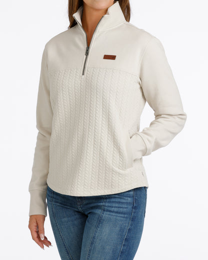 Cinch Women's Cream 1/4 Zip Pullover OW26