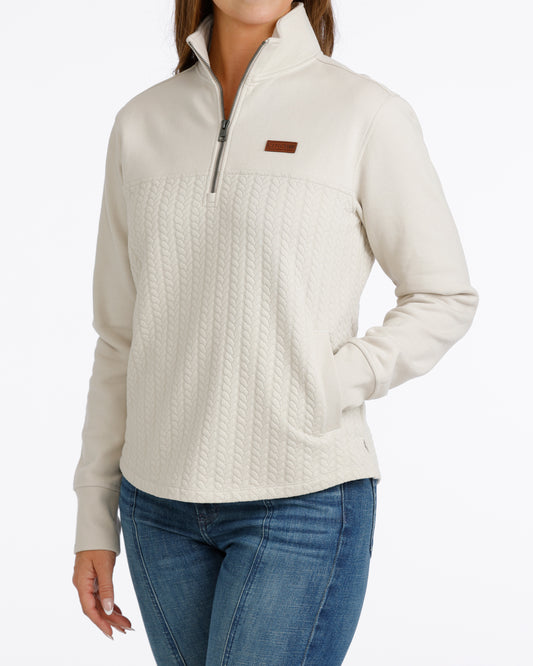 Cinch Women's Cream 1/4 Zip Pullover