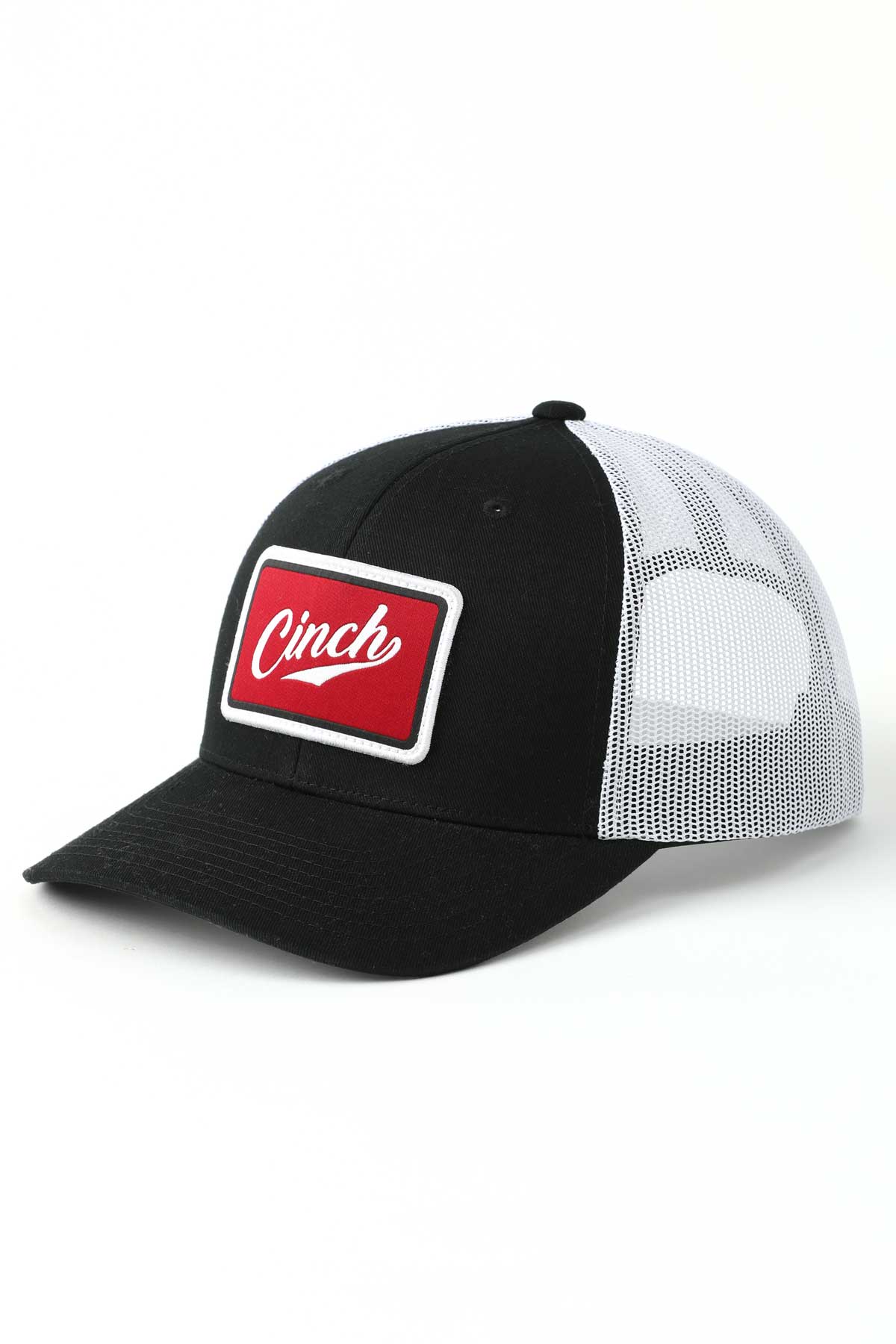 Cinch Black with Red Logo Patch Cap