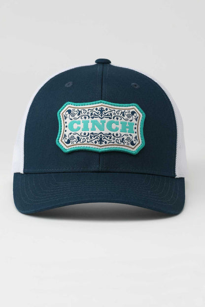 Cinch Women's Navy Turquoise Trucker Cap