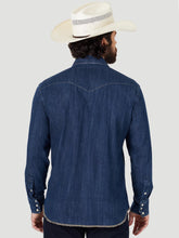 Load image into Gallery viewer, Wrangler Men&#39;s Cowboy Cut Dark Denim Western Shirt
