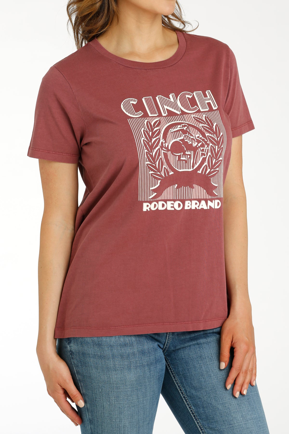 Cinch Women's Burgundy Lines T-Shirt