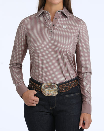 Cinch Women's Twilight Mauve Dot ArenaFlex Hybrid Pullover Western Shirt