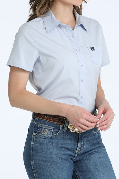 Cinch Women's ArenaFlex Light Blue Short Sleeve Western Shirt