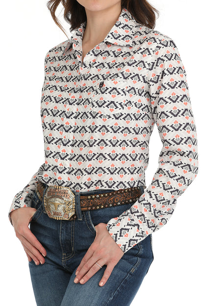 Cinch Women's ArenaFlex White Aztec Western Shirt