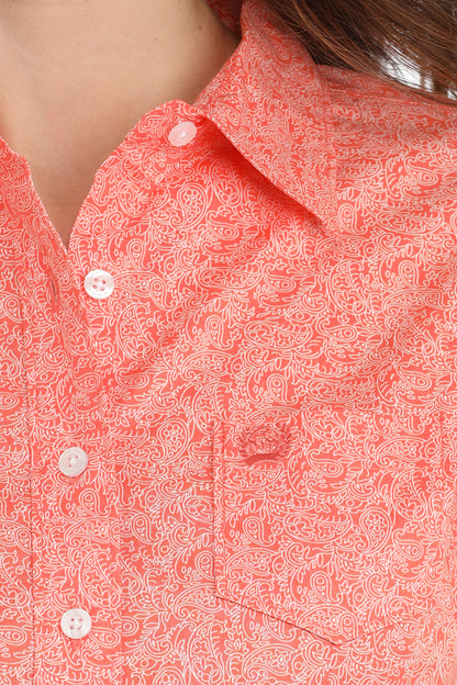 Cinch Women's Coral Paisley Western Shirt
