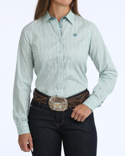 Cinch Women's Misty Blue Print Western Shirt