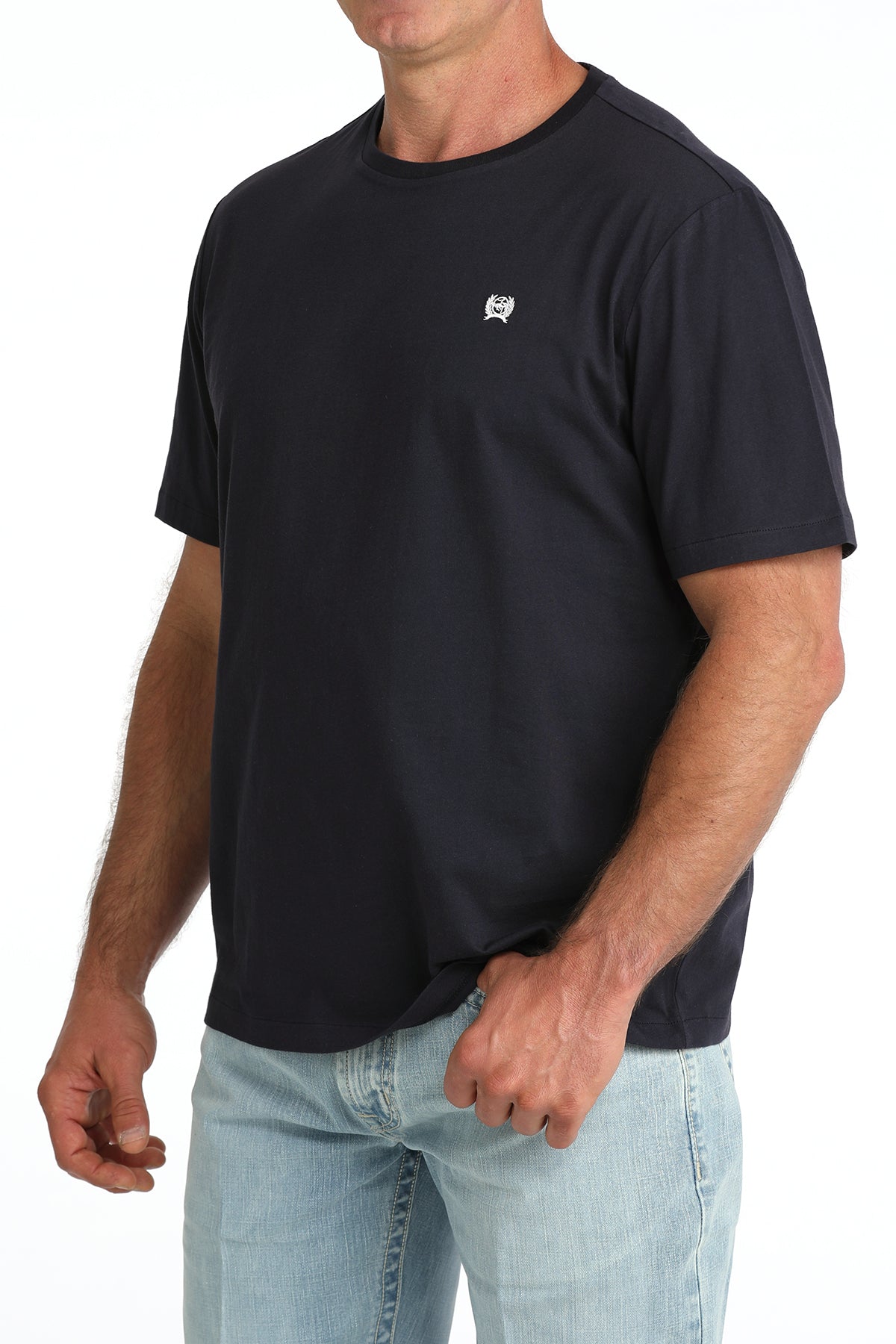 Cinch Men's Plain Navy Small Logo T-Shirt