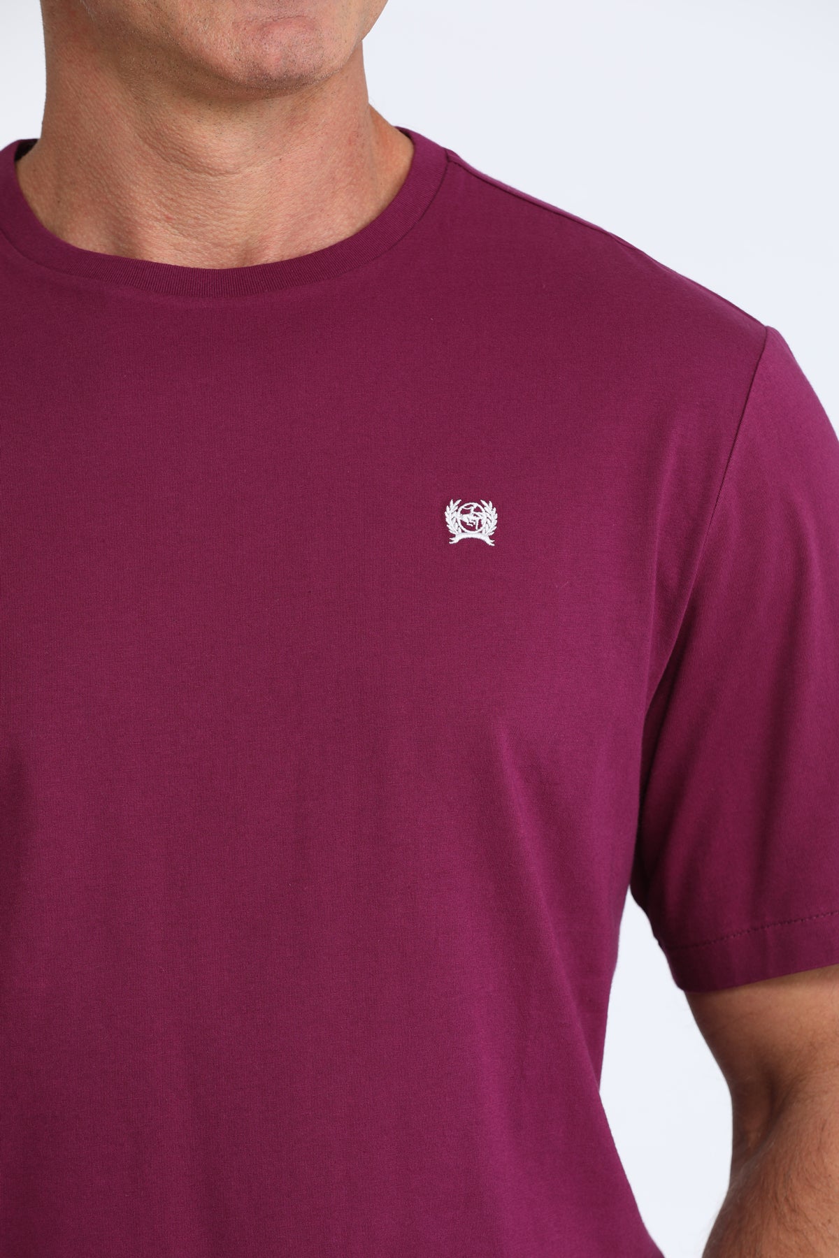 Cinch Men's Plain Purple Small Logo T-Shirt