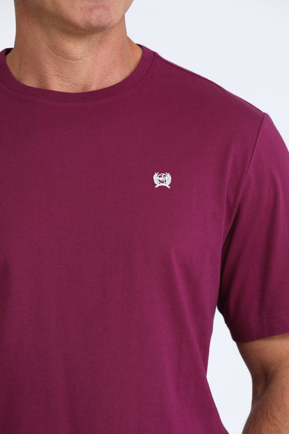 Cinch Men's Plain Purple Small Logo T-Shirt