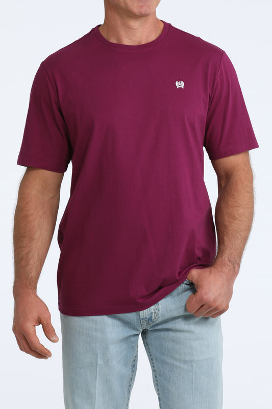 Cinch Men's Plain Purple Small Logo T-Shirt