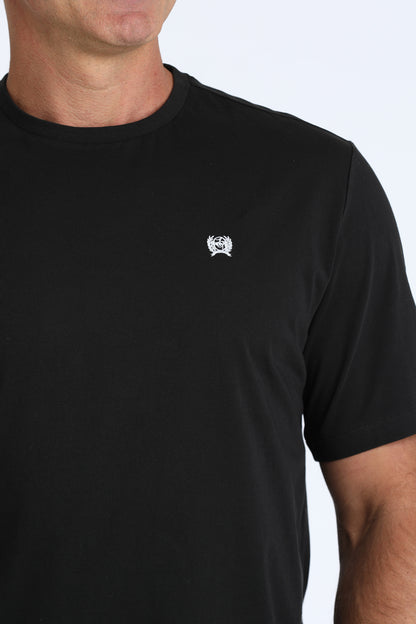 Cinch Men's Plain Black Small Logo T-Shirt