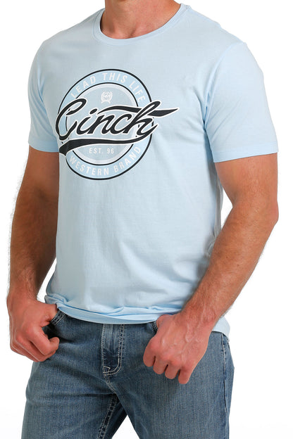 Cinch Men's Light Blue Cinch Logo T-Shirt