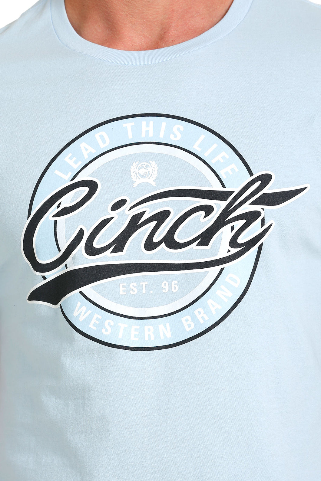 Cinch Men's Light Blue Cinch Logo T-Shirt