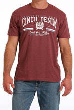 Load image into Gallery viewer, Cinch Men&#39;s Heather Mulberry Cinch Denim Logo T-Shirt
