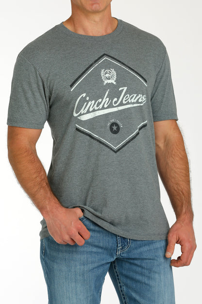 Cinch Men's Heather Gray Classic Jeans Logo T-Shirt