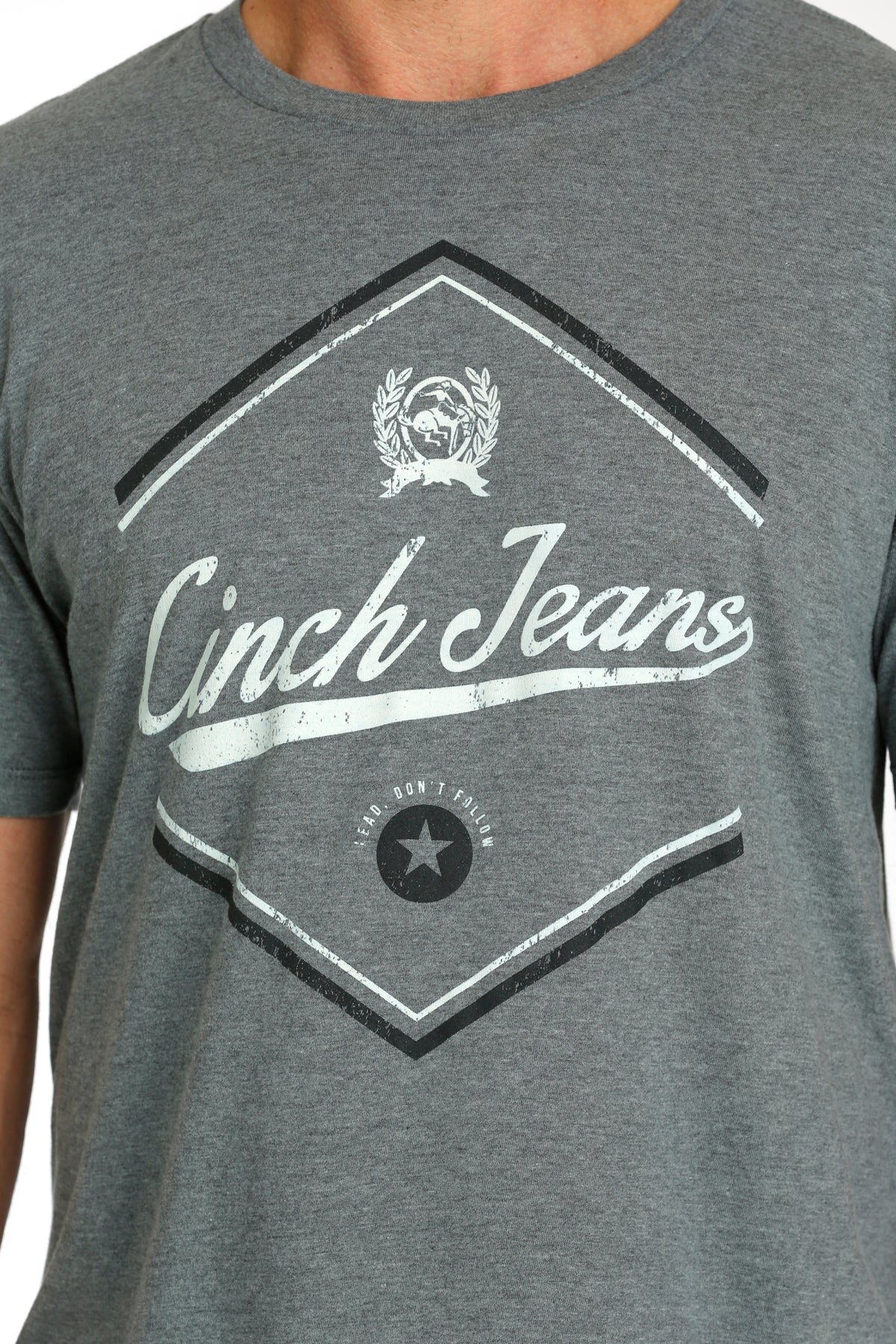 Cinch Men's Heather Gray Classic Jeans Logo T-Shirt