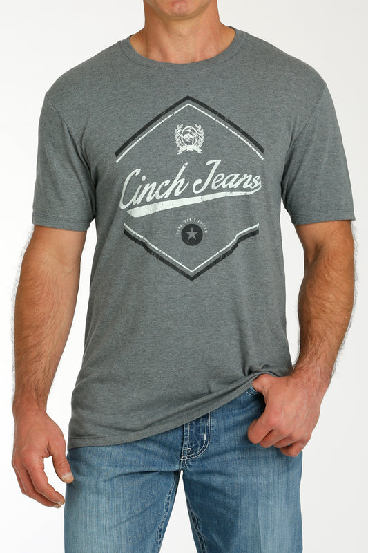 Cinch Men's Heather Gray Classic Jeans Logo T-Shirt