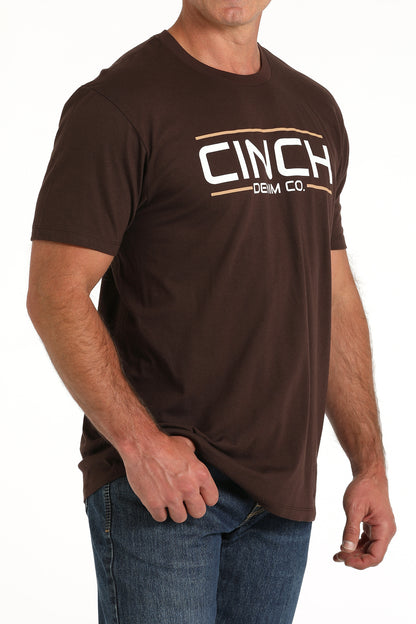 Cinch Men's Brown Straight Logo T-Shirt