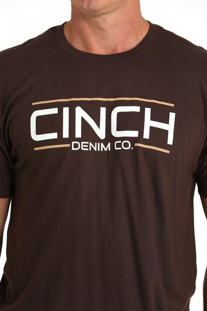 Cinch Men's Brown Straight Logo T-Shirt