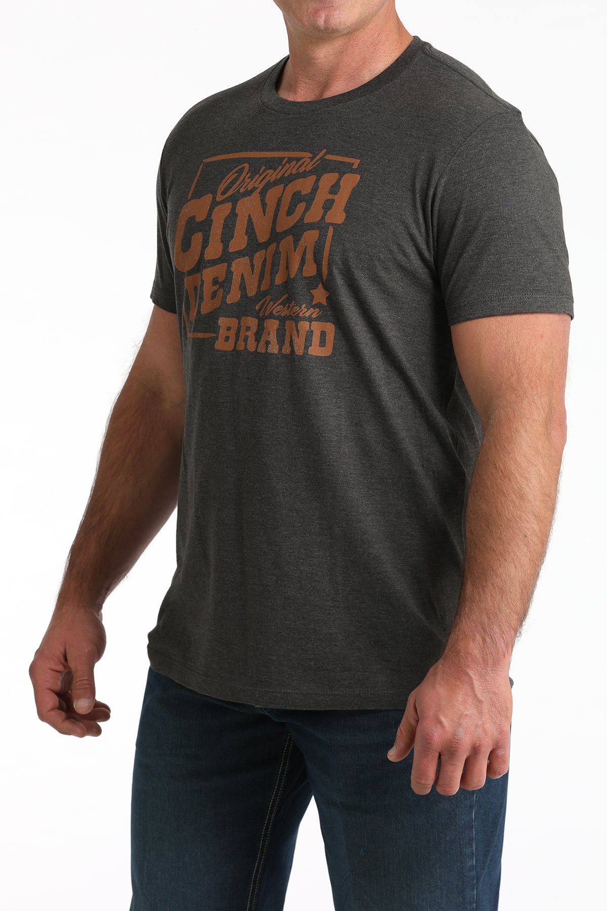 Cinch Men's Charcoal Rust Orange Original Cinch T-Shirt