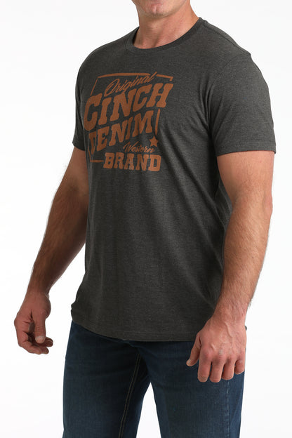 Cinch Men's Charcoal Rust Orange Original Cinch T-Shirt