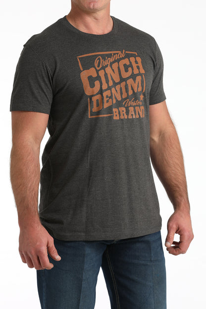 Cinch Men's Charcoal Rust Orange Original Cinch T-Shirt
