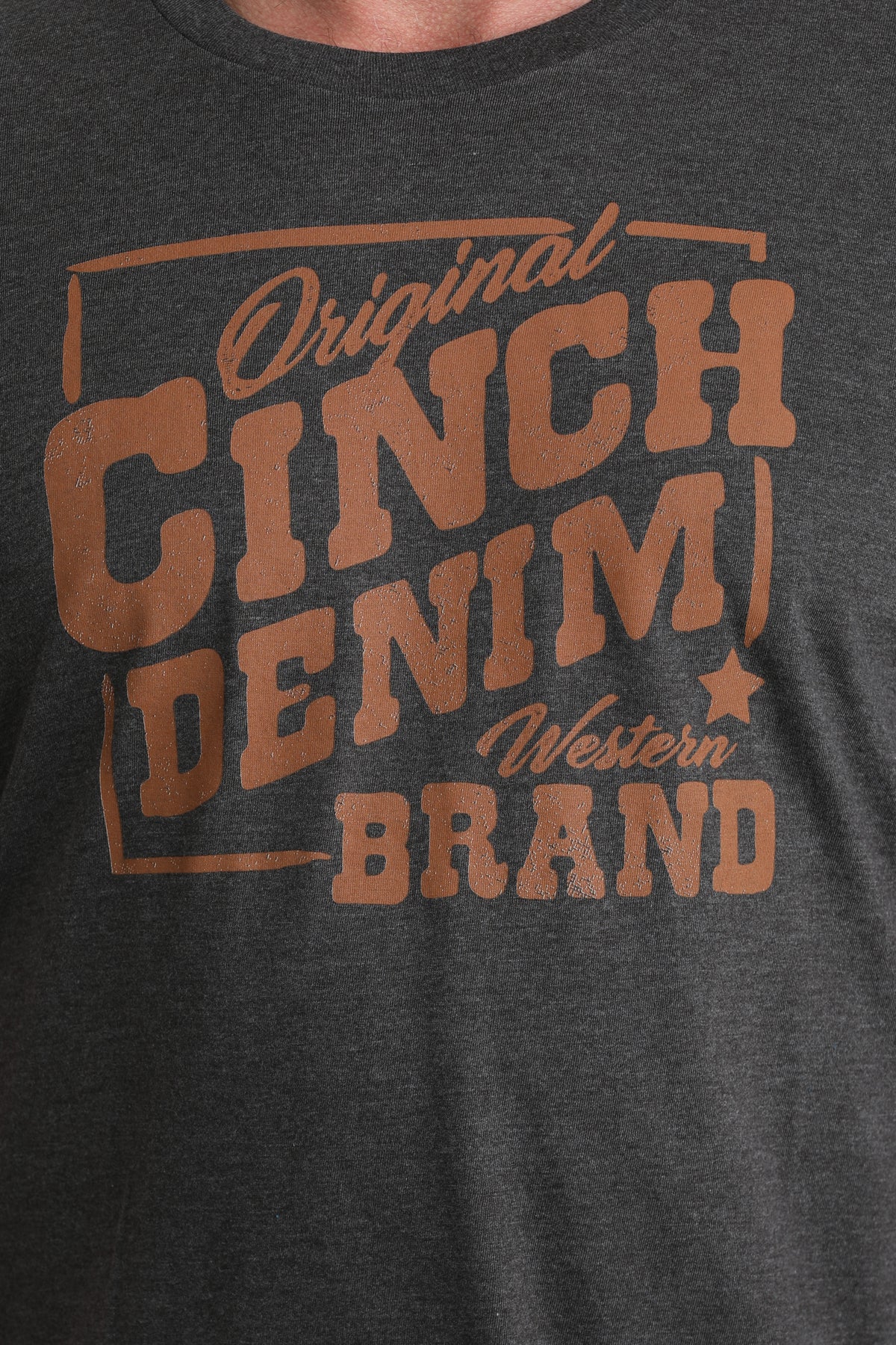 Cinch Men's Charcoal Rust Orange Original Cinch T-Shirt