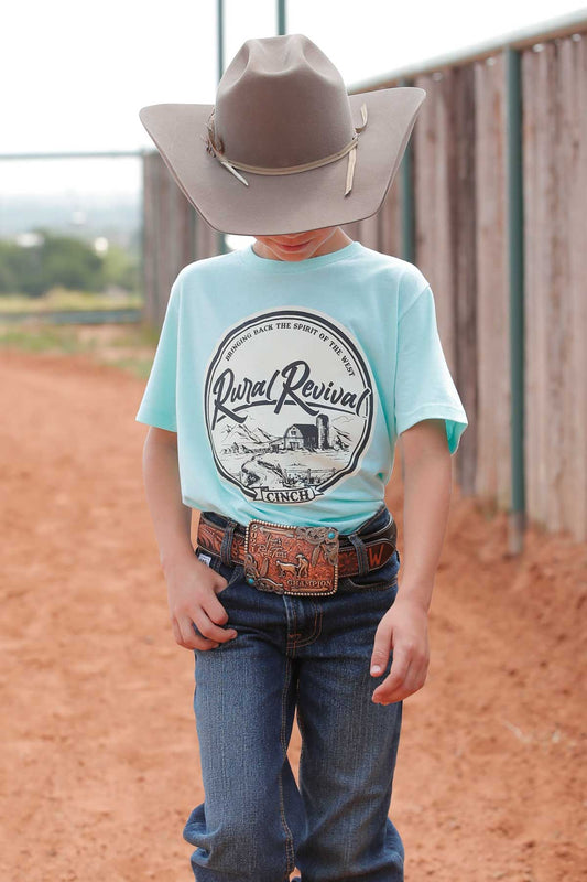 Cinch Boy's Bright Mint Rural Revival T-Shirt