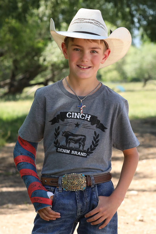 Cinch Boy's Gray Bull Brand T-Shirt