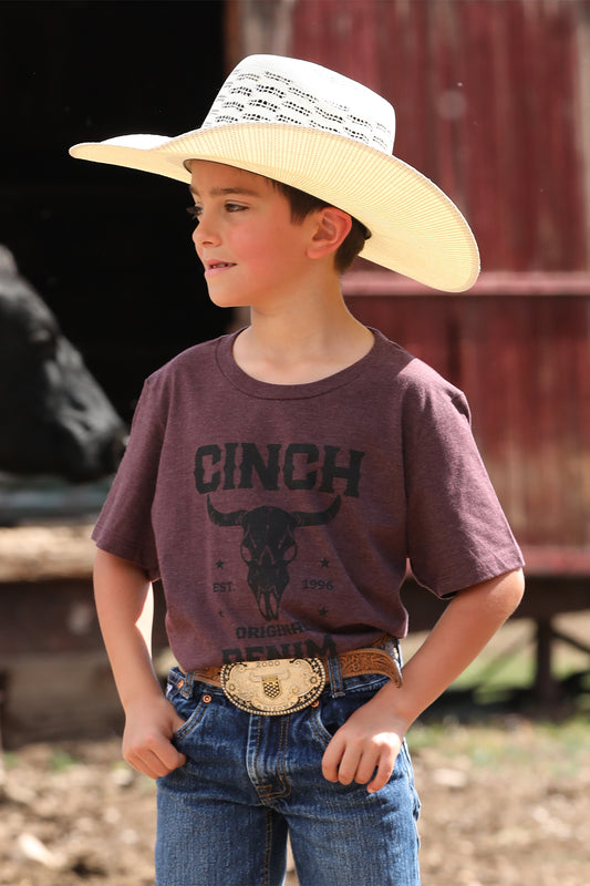Cinch Boy's Mulberry Steer Skull T-Shirt