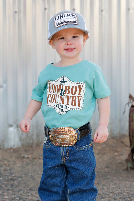 Cinch Boy's Toddler Teal/Blue Cowboy Country T-Shirt