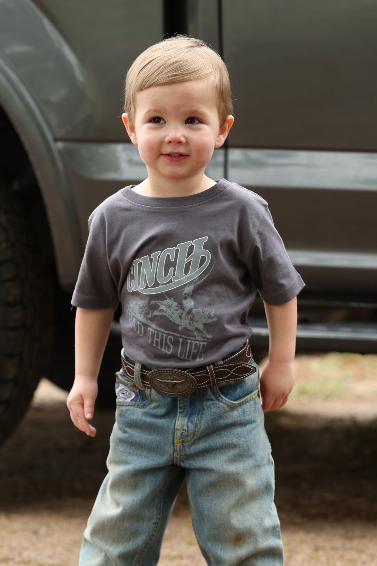 Cinch Boy's Infant Charcoal Lead This Life Bull T-Shirt