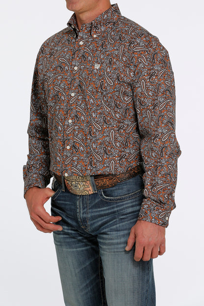 Cinch Men's Brown Paisley Western Shirt