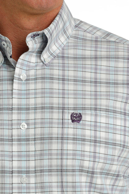 Cinch Men's Purple & Light Blue Plaid Western Shirt