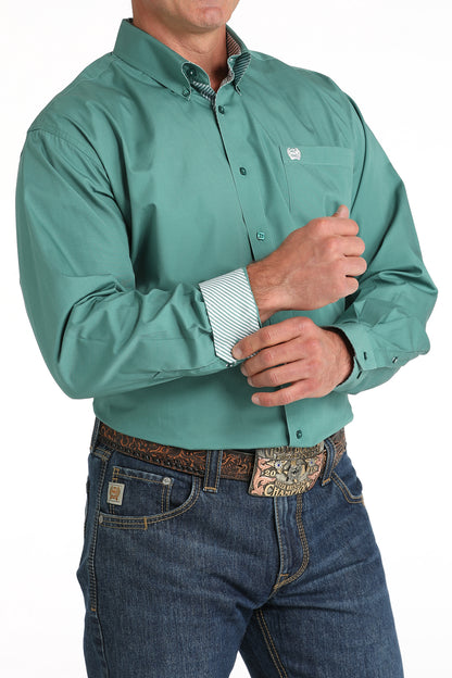 Cinch Men's Solid Green Teal Western Shirt