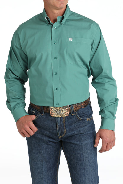 Cinch Men's Solid Green Teal Western Shirt