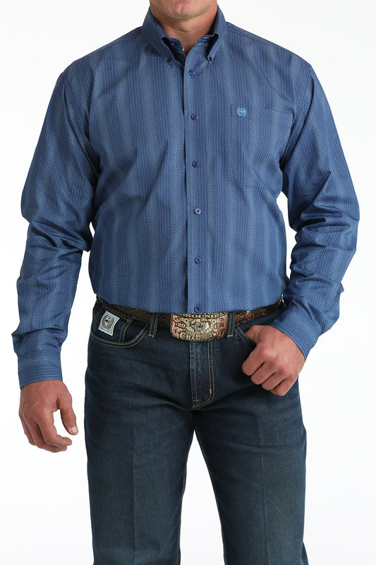 Cinch Men's Royal Blue Print Western Shirt