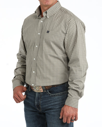 Cinch Men's Olive Plaid Western Shirt